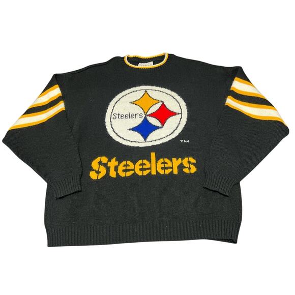 Barrel II Other - Vintage Pittsburgh Steelers Sweater Men's Large Black Knit Barrel II Acrylic USA